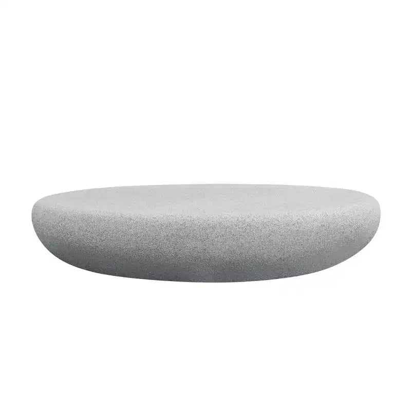 Modern Oval Coffee Table Vintage Center Table Sofa Table, No-Assembly, Matte Rock Gray