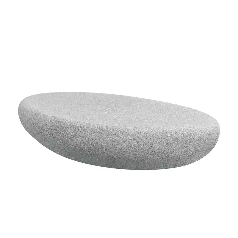 Modern Oval Coffee Table Vintage Center Table Sofa Table, No-Assembly, Matte Rock Gray