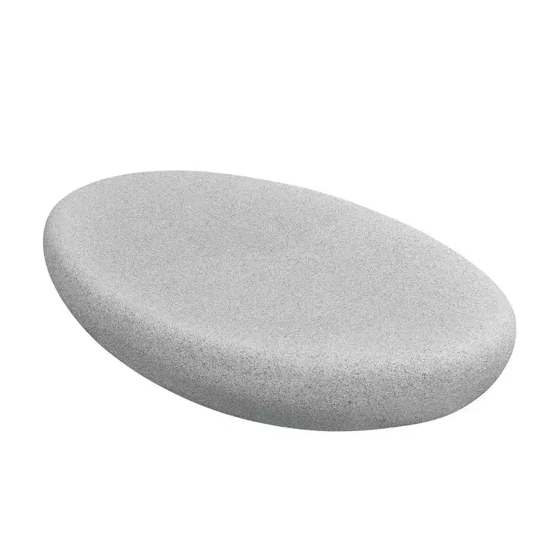Modern Oval Coffee Table Vintage Center Table Sofa Table, No-Assembly, Matte Rock Gray
