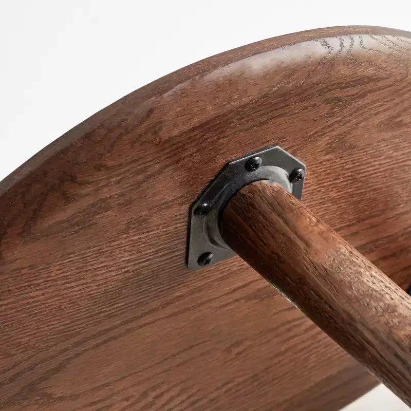 16" Solid Oak End Table, Pebble-Shaped Mid-Century Modern Low Table, Formaldehyde-Free for Living Room/Office (Walnut)