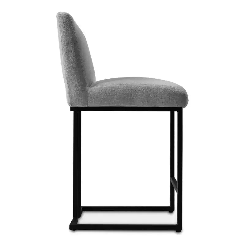 Set of 4 Modern Counter Height Bar Stools, 25" Upholstered Kitchen Island Chairs with Black Metal Sled Base