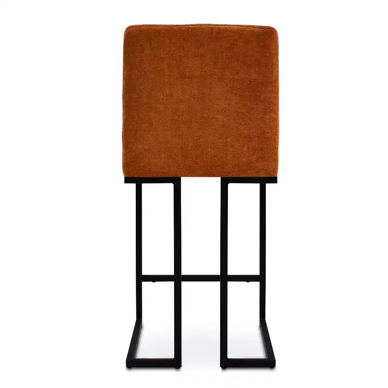 Set of 4 Modern Counter Height Bar Stools, 25" Upholstered Kitchen Island Chairs with Black Metal Sled Base