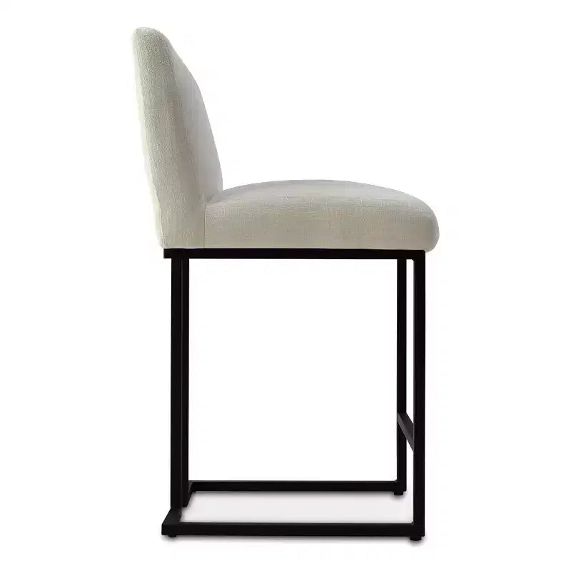 Set of 4 Modern Counter Height Bar Stools, 25" Upholstered Kitchen Island Chairs with Black Metal Sled Base