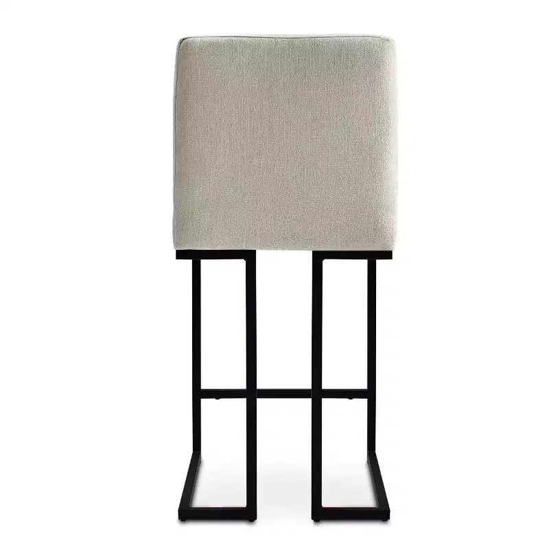 Set of 4 Modern Counter Height Bar Stools, 25" Upholstered Kitchen Island Chairs with Black Metal Sled Base
