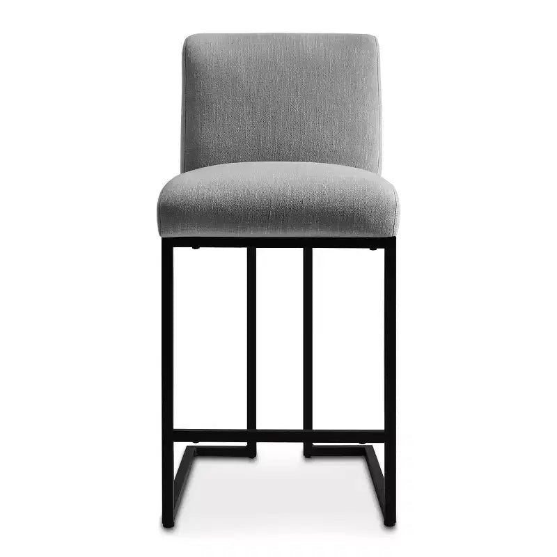 Set of 4 Modern Counter Height Bar Stools, 25" Upholstered Kitchen Island Chairs with Black Metal Sled Base