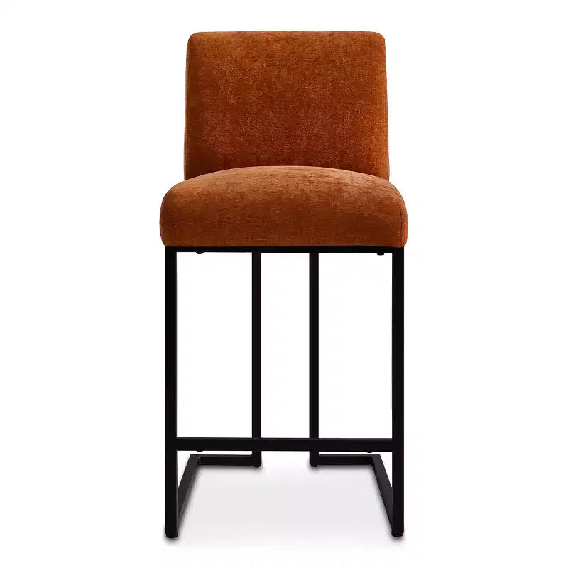 Set of 4 Modern Counter Height Bar Stools, 25" Upholstered Kitchen Island Chairs with Black Metal Sled Base