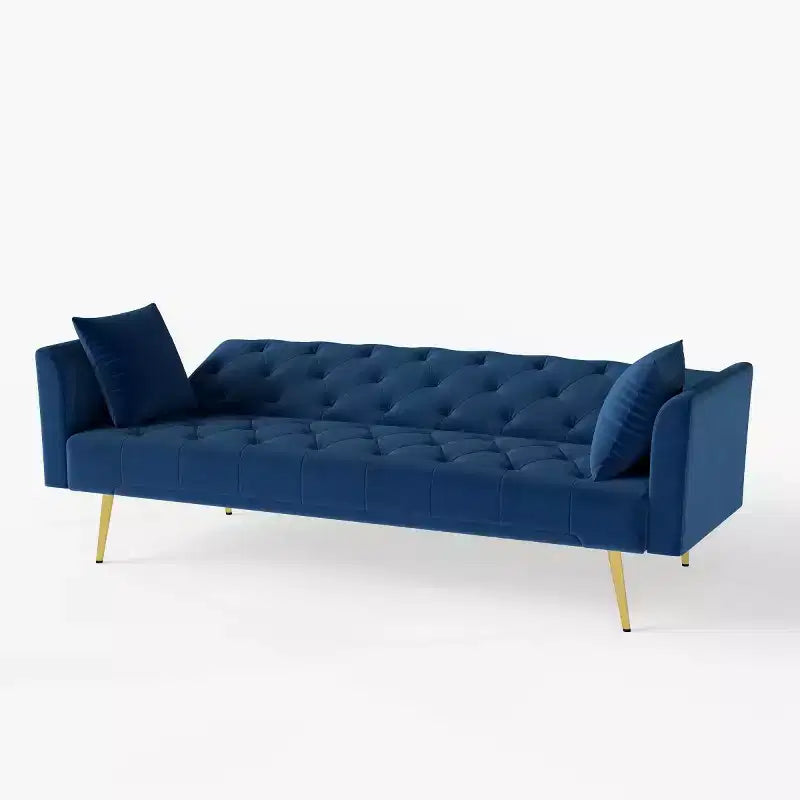 Modern Velvet Recliner Sleeper Sofa with 3-Position Adjustable Backrest, Convertible Sofa Bed for Small Living Rooms or Guest Rooms