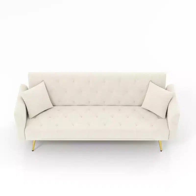 Modern Velvet Recliner Sleeper Sofa with 3-Position Adjustable Backrest, Convertible Sofa Bed for Small Living Rooms or Guest Rooms