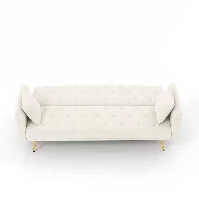 Modern Velvet Recliner Sleeper Sofa with 3-Position Adjustable Backrest, Convertible Sofa Bed for Small Living Rooms or Guest Rooms