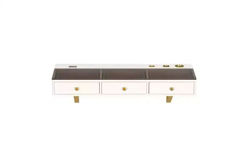 47-inch Floating Shelf with Drawer, Multi-Functional Wall-Mounted Dressing Table, Wall-Mounted Desk, Suitable for Bedrooms, Light Beige