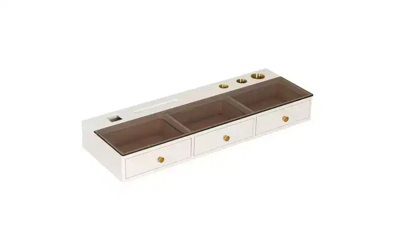 47-inch Floating Shelf with Drawer, Multi-Functional Wall-Mounted Dressing Table, Wall-Mounted Desk, Suitable for Bedrooms, Light Beige