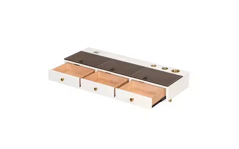 47-inch Floating Shelf with Drawer, Multi-Functional Wall-Mounted Dressing Table, Wall-Mounted Desk, Suitable for Bedrooms, Light Beige